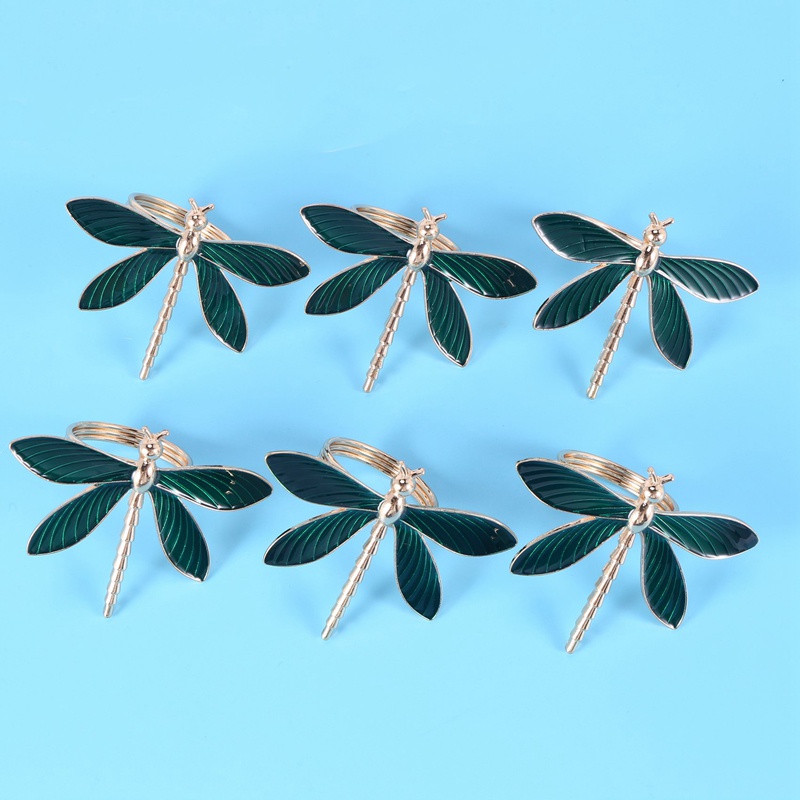 6 chiếc Vòng khăn ăn chuồn chuồn chuồn , Nhẫn kim sa cho đám cưới , Bàn ăn , Bữa tiệc , Sử dụng hàng ngày , Giáng sinh , Lễ tạ ơn , Trang trí bàn ,Etc