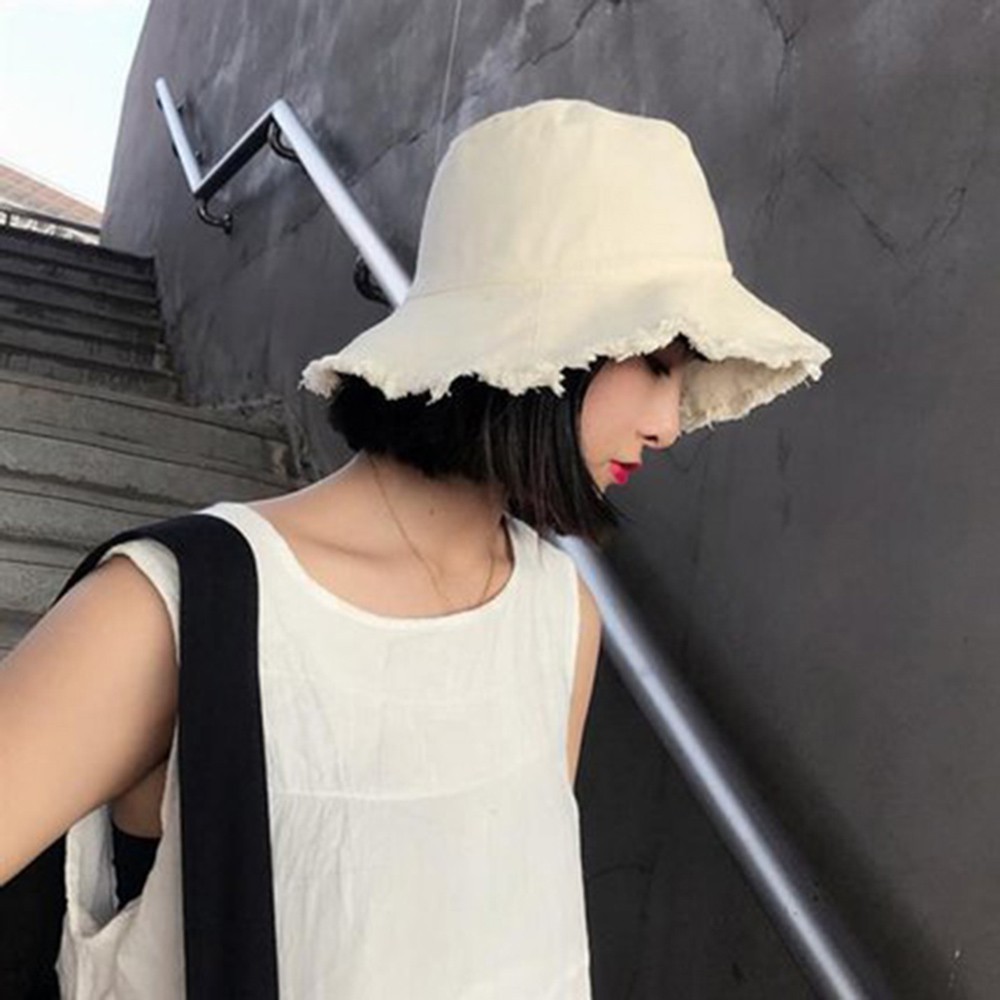 NÓN BUCKET TAI BÈO VIỀN RÁCH TUA RUA