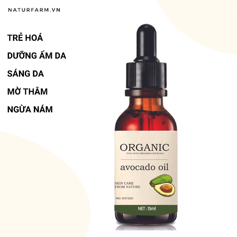 Dầu trái bơ hữu cơ ( Avocado Oil ) Tinh chất bơ siêu dưỡng da 100% Organic