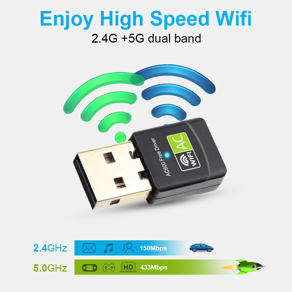Bộ Thu Sóng Wifi Usb 5ghz 600mbps | BigBuy360 - bigbuy360.vn