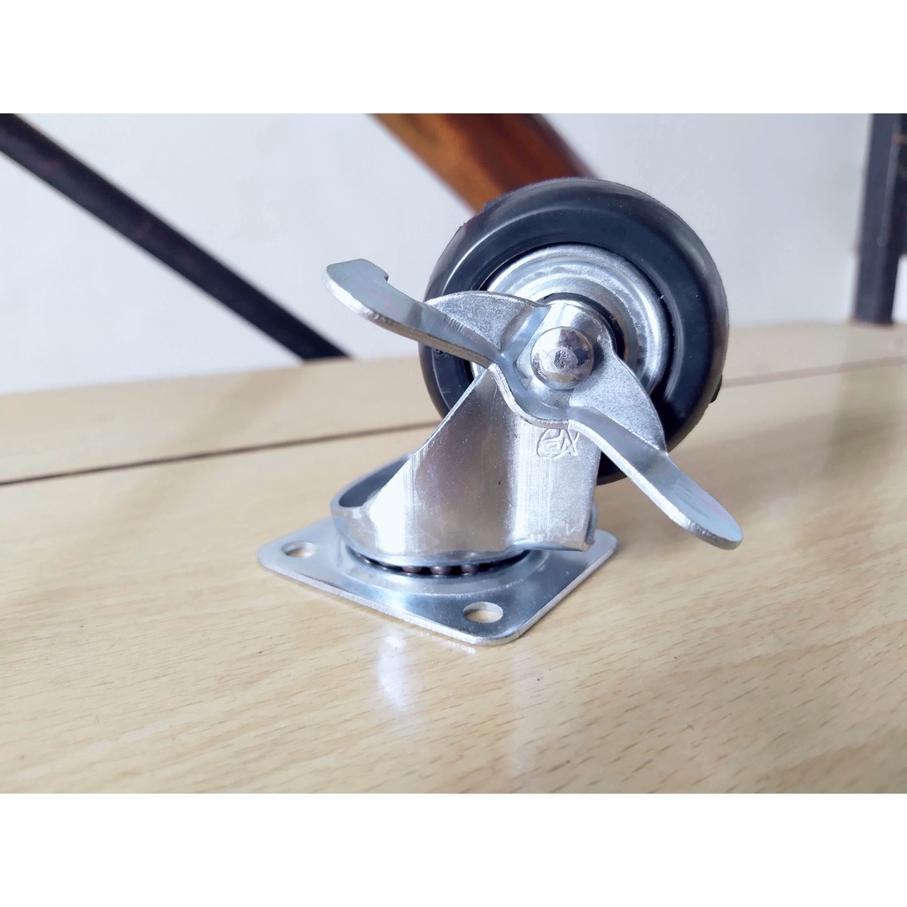 Bánh Xe Xoay 360  Có Khoá An Toàn- Bánh Xe Đẩy  Hàng - Bánh Xe Đa Năng Vỏ Cao Su Kích Thước 5Cm