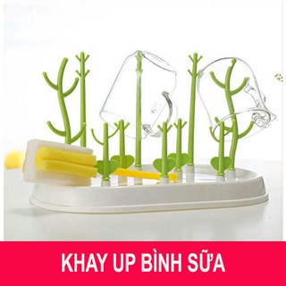 Khay úp bình sữa, núm ti hình cây