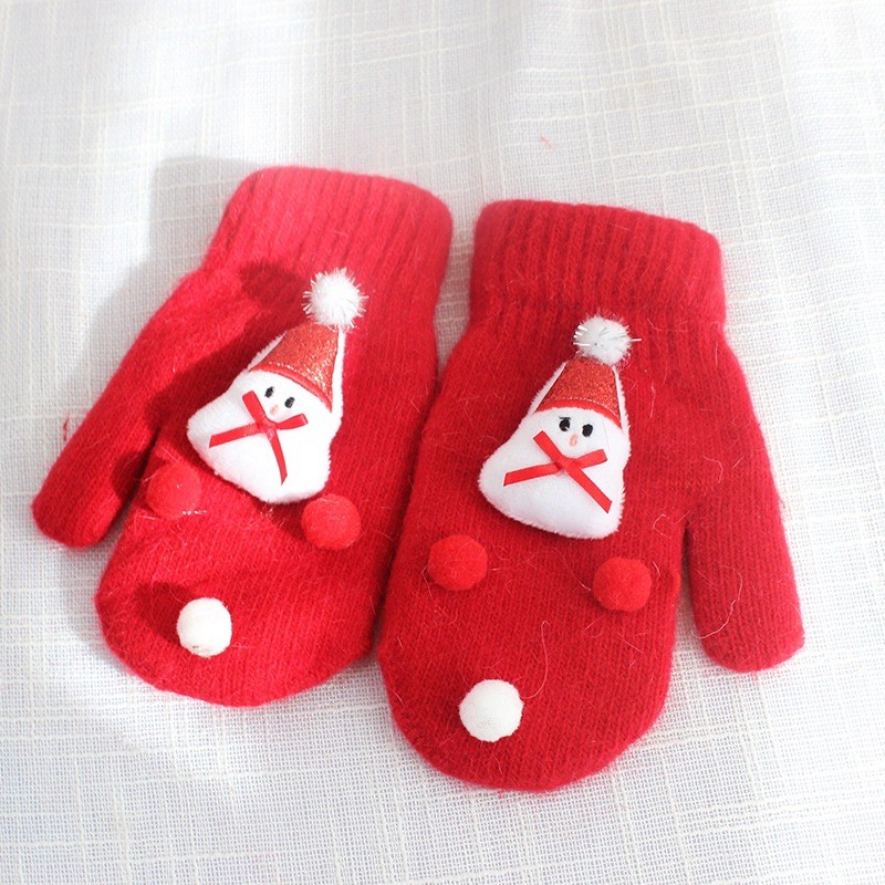 Găng tay len dành cho bé mùa đông ông già noel đỏ mã T41