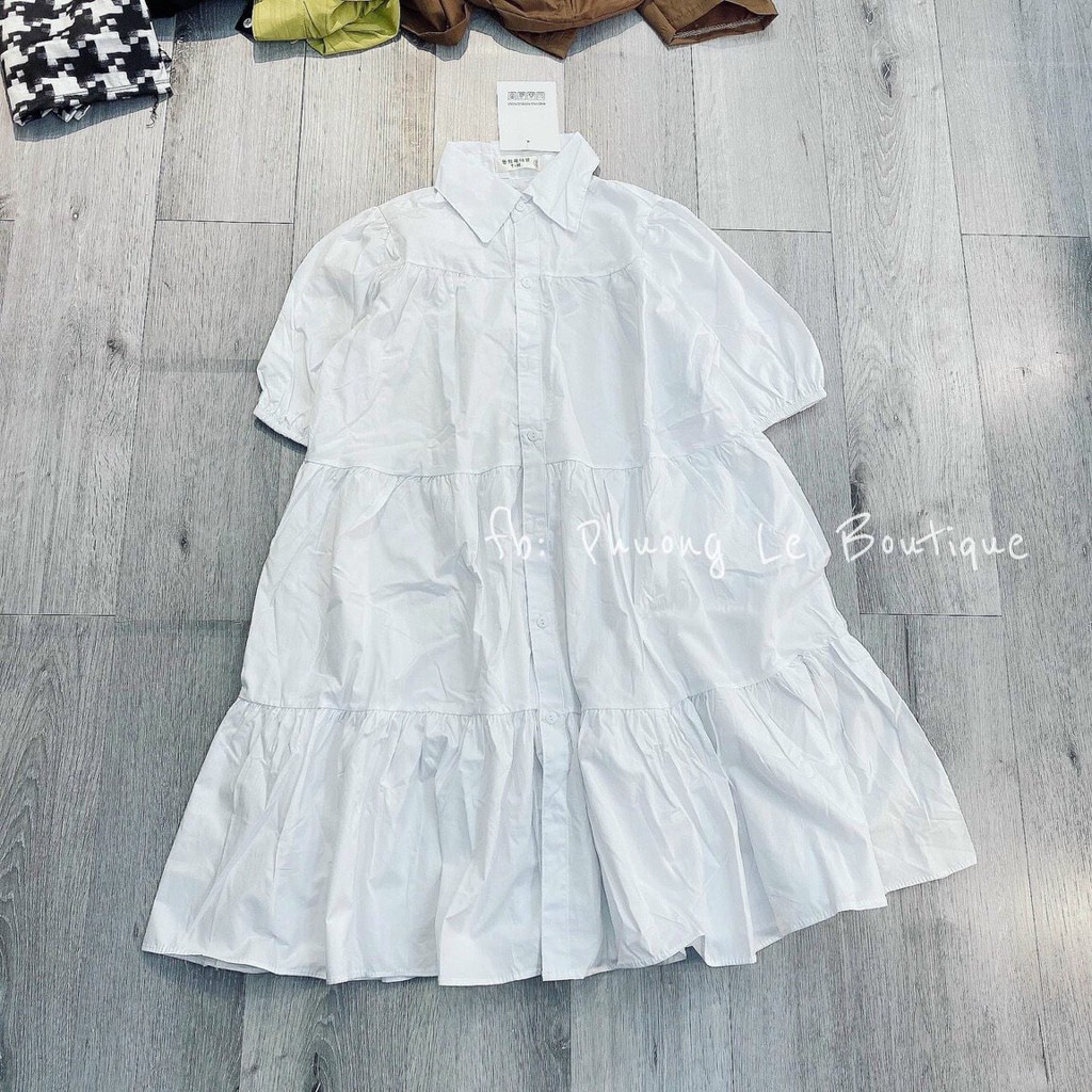 [Mã FAMAYWA2 giảm 10K đơn 50K] [RẺ VÔ ĐỊCH] Váy Babydoll Cổ Sơ Mi Trắng BAMBI DRESS - V007