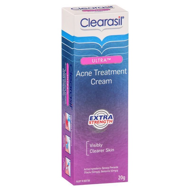 Kem hỗ trợ giảm mụn Clearasil Acne Treatment Cream 20g. Made in Úc 🇦🇺