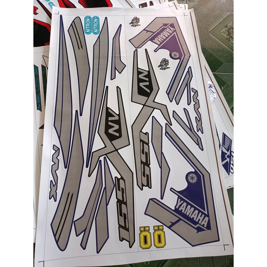 Tem rời NVX 155 dán xe xanh đen