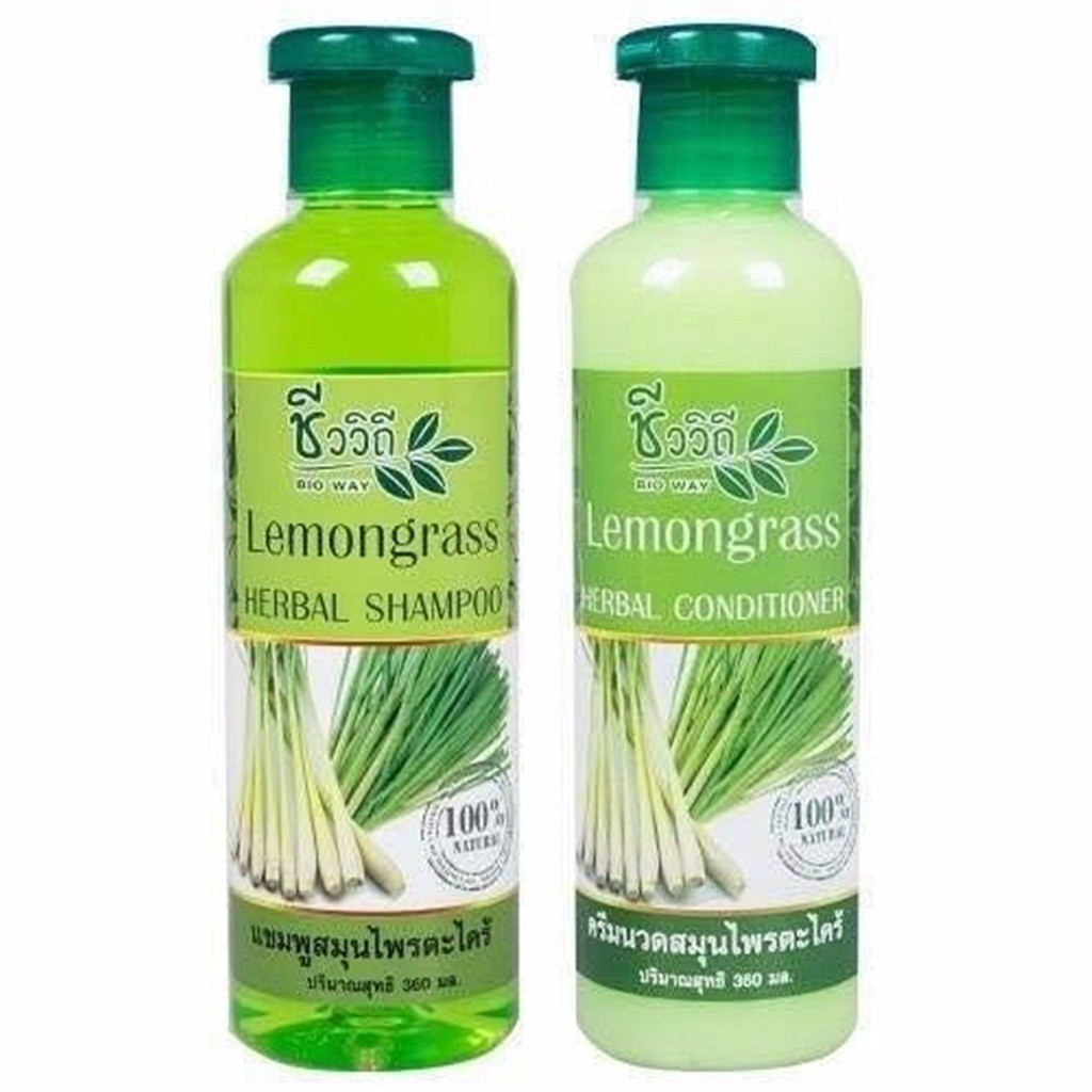 Combo 02 chai dầu gội xả thảo mộc hương sả Lemongrass Thái Lan ngăn ngừa rụng & kích thích mọc tóc