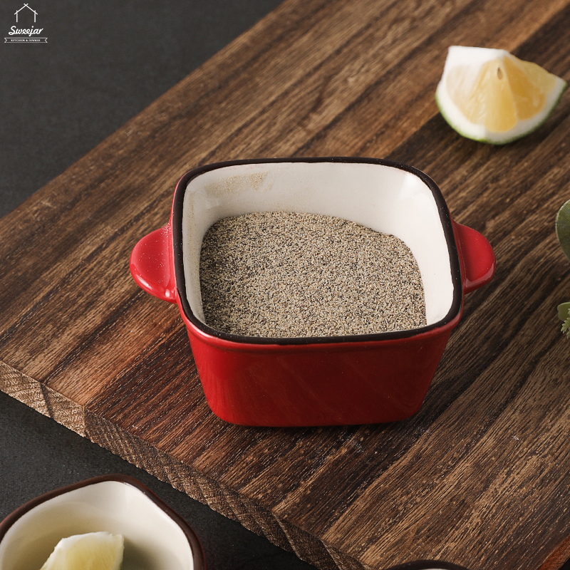 Đĩa đựng nước chấm SWEEJAR bằng gốm có hai tay cầm tiện lợi