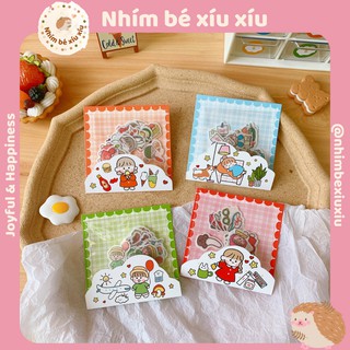 Set 40 sticker infeel.me túi caro 4 màu trang trí sổ tay