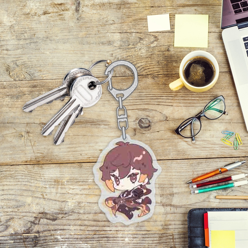 Tmdbyx Móc khóa hai mặt acrylic in hình nhân vật trong game Morax Klee