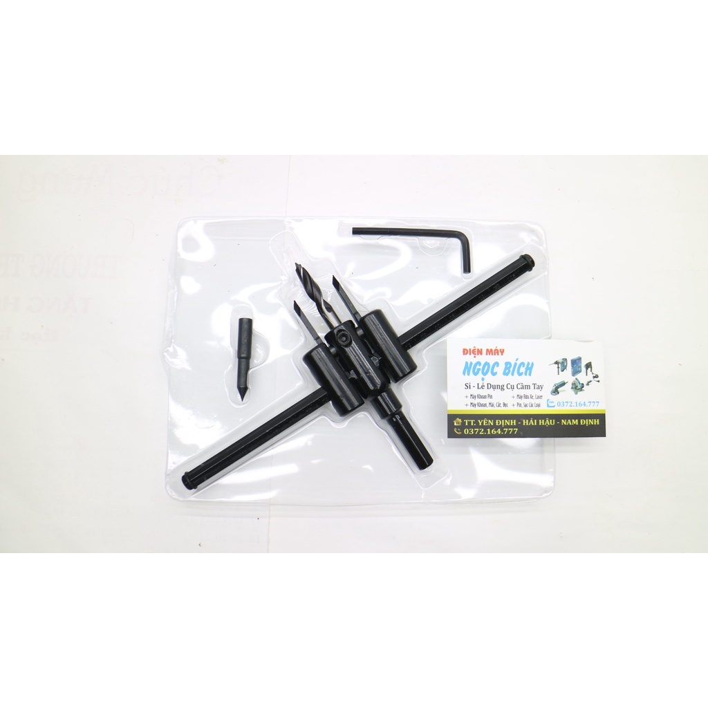 Mũi Khoan Khoét Lỗ Thùng Loa, Lỗ Đèn Thạch Cao Âm Trần 120mm 200mm(Bộ Mũi Khoét Lỗ Gỗ Thạch Cao Trần)