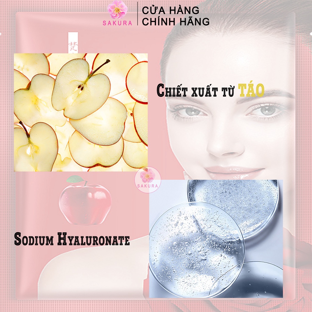 Mặt  nạ cấp ẩm táo đỏ VENZEN dưỡng ẩm trắng da ngăn ngừa lão hoá nội địa trung SAKURA 25ml