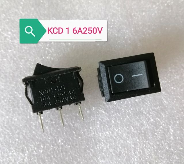 Công tắc bập bênh KCD1 21x15 250V 3 chân 6 chân đỏ đen có đèn không đèn
