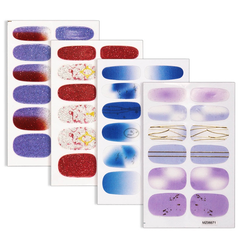 Set 48 Miếng Dán Gel Toàn Diện Trang Trí Móng Tay