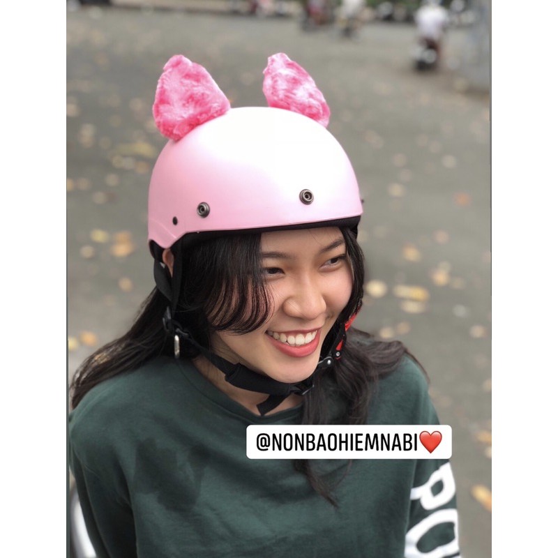 Mũ bảo hiểm xinh kèm tai dễ thương❤️ ( Tặng mũi nón ) -Hàng chuẩn loại 1- Sắc nét từng chi tiết