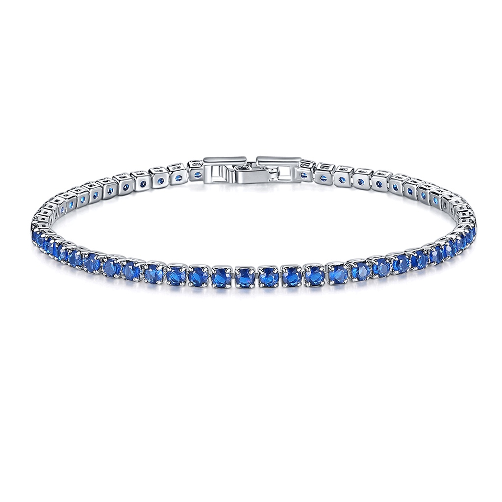 Vòng Tay Bạch Kim Đính Đá Zircon 3mm