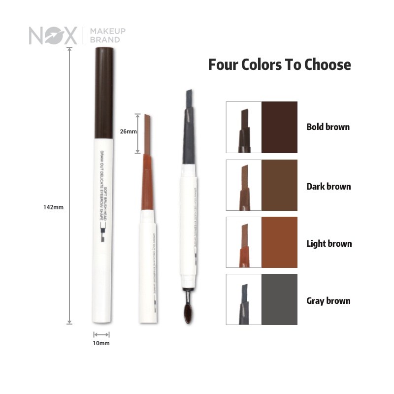 Chì kẻ mày NOX thiết kế hai đầu 3 trong 1 kháng nước 0.3 g | BigBuy360 - bigbuy360.vn