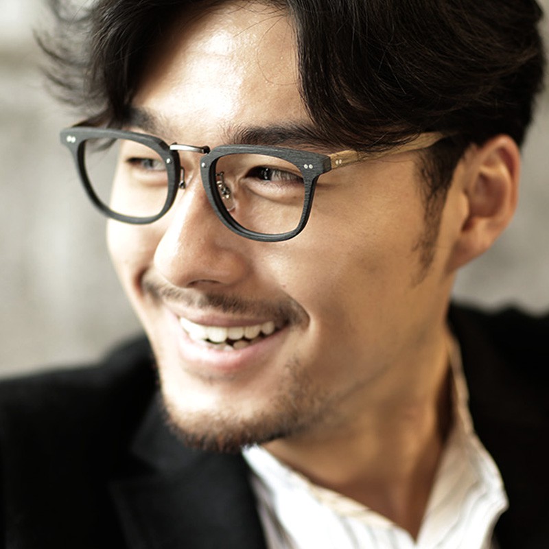 Mắt Kính Gọng Vuông Bằng Gỗ Phong Cách vintage Thời Trang Cho Nam