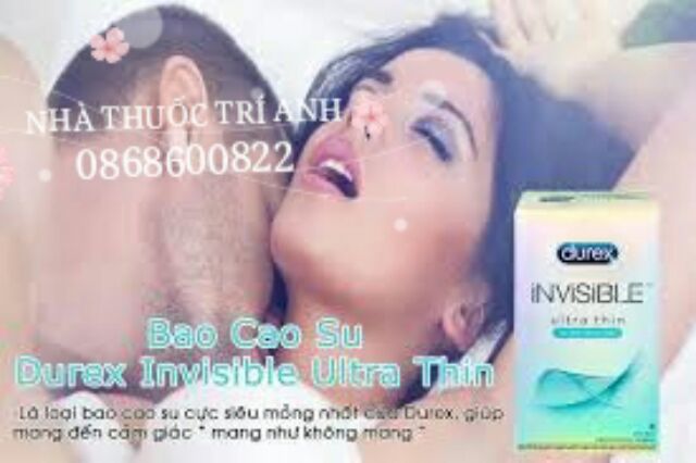 HỘP TO 10 CÁI  BAO CAO SU DUREX INVISIBLE, HÀNG CHUẨN