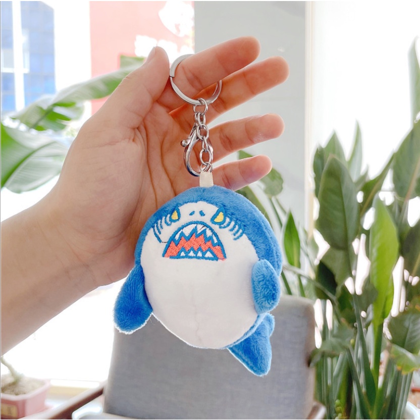 Móc khóa bông cá mập cài túi balo siêu xinh phong cách giá rẻ làm quà tặng ý nghĩa