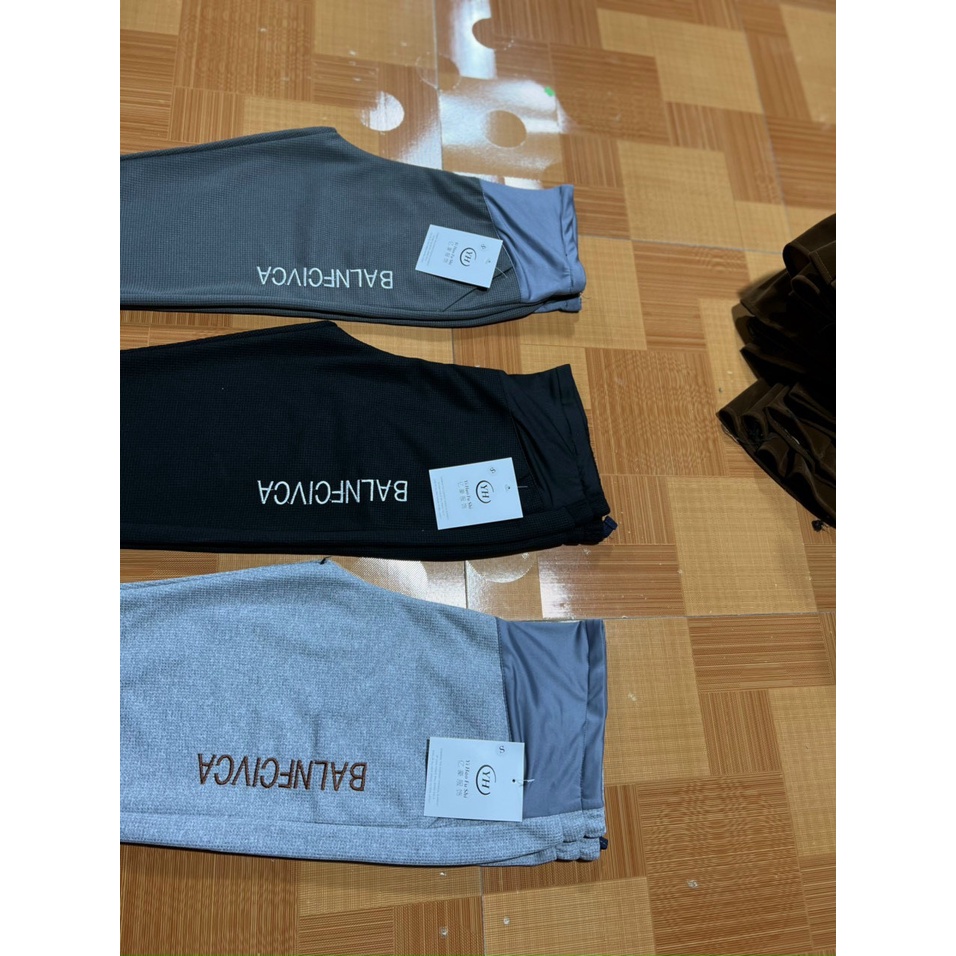 Quần bầu jogger bo gấu chất tổ ong  thêu chữ - Quần bầu jogger thể thao unisex dày dặn phong cách Ulzzang