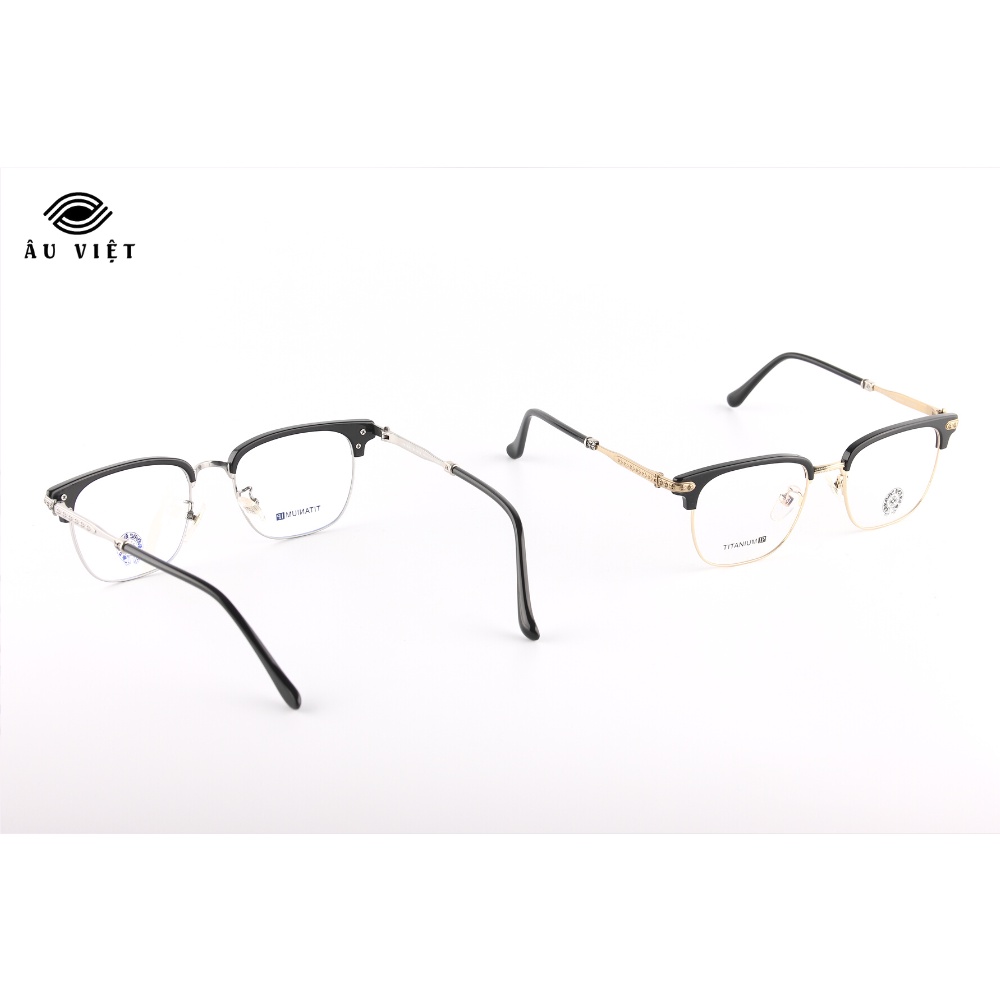 Gọng kính CH-2031 kim loại titanium nam nữ dáng chữ nhật vuông màu vàng/bạc Full box