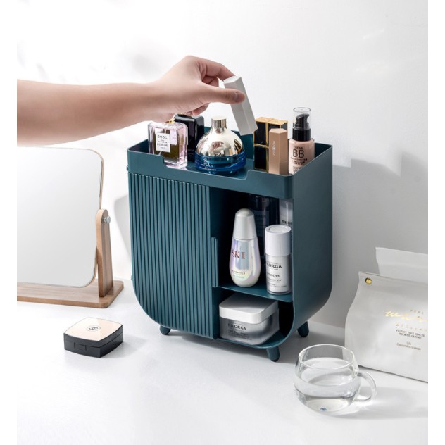 Hộp đựng mỹ phẩm đa năng, đựng vật dụng để bàn chất liệu nhựa cao 29cm