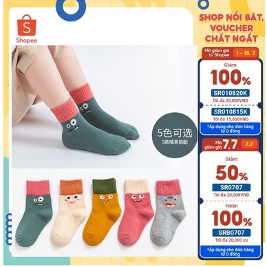 Sét 5 Chiếc Tất dày ấm cao cổ cho Bé Trai và Bé Gái  nhiều mẫu siêu xinh cho trẻ em từ 1-15 tuổi