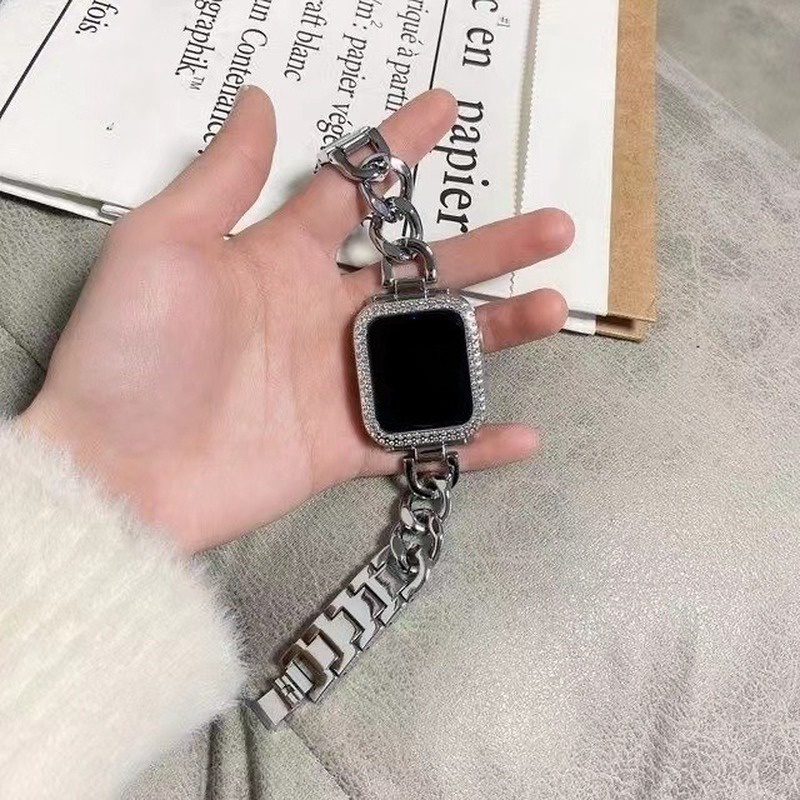 Dây Đeo Đồng Hồ Bằng Thép Không Gỉ Sang Trọng Cho Apple Watch 7 SE 41 45mm 6 5 4 3 iWatch 7 44 40 42 38MM