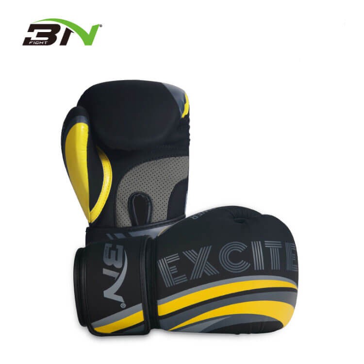 GĂNG TAY BOXING BN EXCITE 2020 – ĐEN NHÁM, VÀNG (CÓ GIẤY XÁC NHẬN HÀNG CHÍNH HÃNG BN)