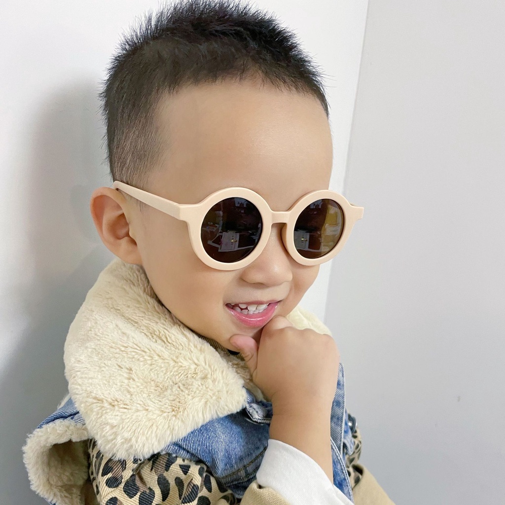 Kính Mát Mắt Tròn Chống Tia UV Phong Cách Vintage Thời Trang Cho Bé TỪ 1-10 TUỔI