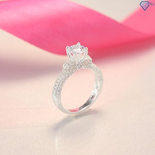 Nhẫn bạc nữ đính đá cao cấp, nhẫn bạc nữ cầu hôn NN0229