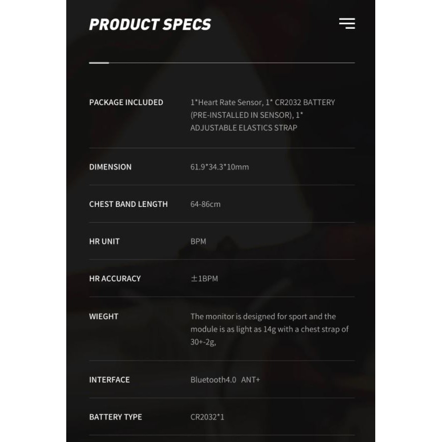 Cảm biến đo nhịp tim Magene H64