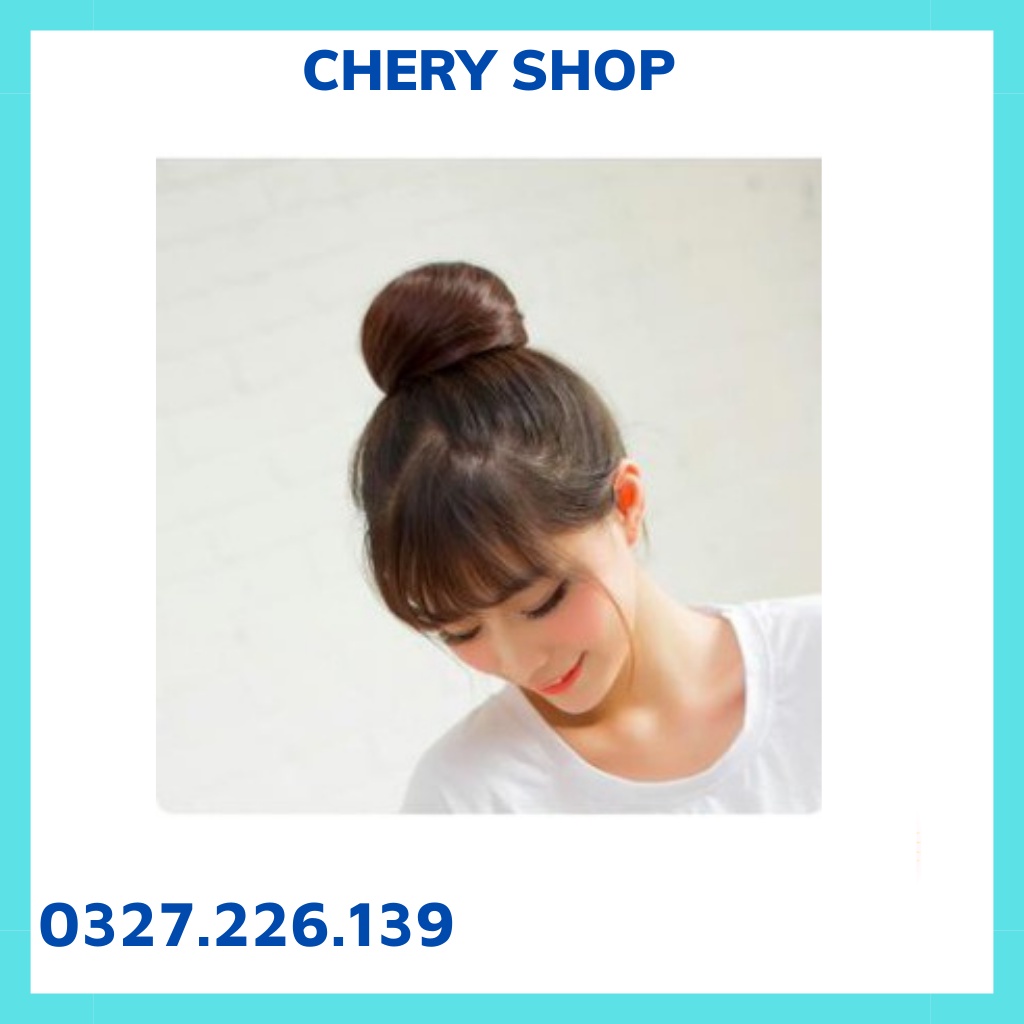 Tóc giả búi 💄 FREESHIP ❤️ ❤️ búi tròn tự nhiên làm bằng sợi tơ cao cấp