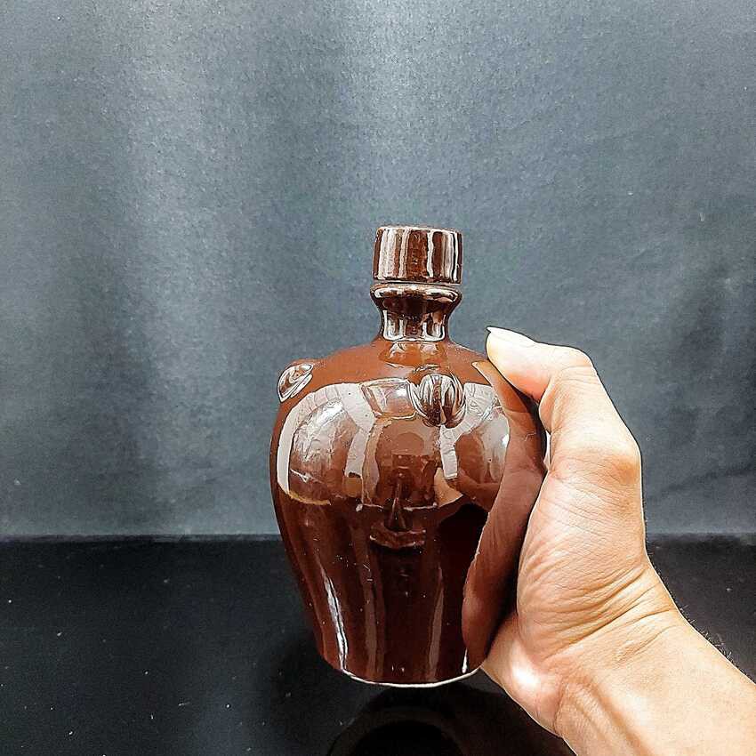 Nậm Đựng Rượu 500ML gốm men sứ Bát Tràng cao cấp – Mẫu Quả Lê màu Nâu Đỏ - Nậm Rượu Gốm Sứ chất lượng đảm bảo