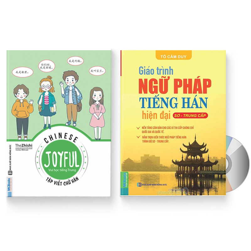 Sách - Combo 2 sách: Joyful Chinese – Vui học tiếng Trung – Tập viết chữ + Giáo trình ngữ pháp tiếng Hán  + DVD quà tặng