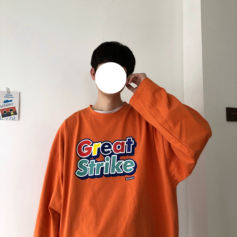 Áo Thun Tay Dài Cổ Tròn Form Rộng Thời Trang Cho Nam | BigBuy360 - bigbuy360.vn