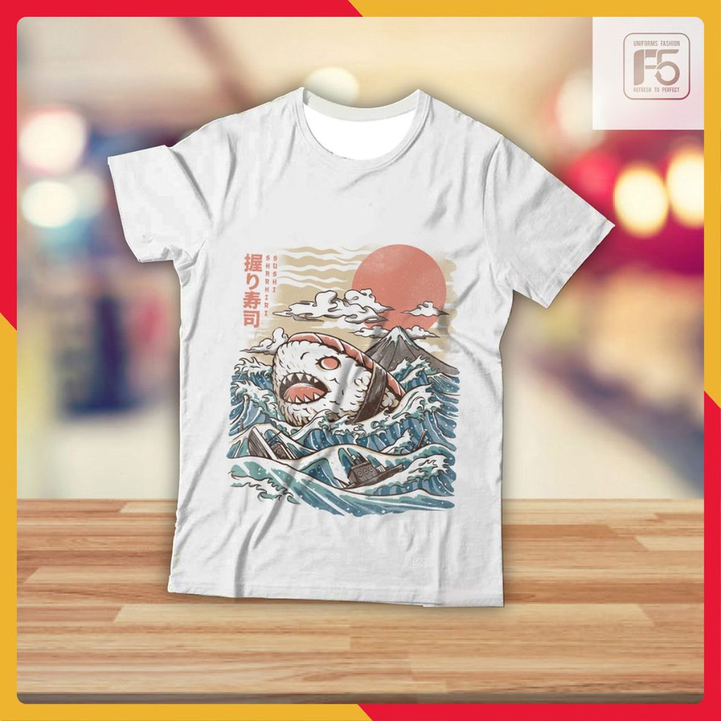 Cá Mập Sushi - Quái vật đồ ăn - Áo phông - Áo thun mọi giới tính - chất ổn và đẹp