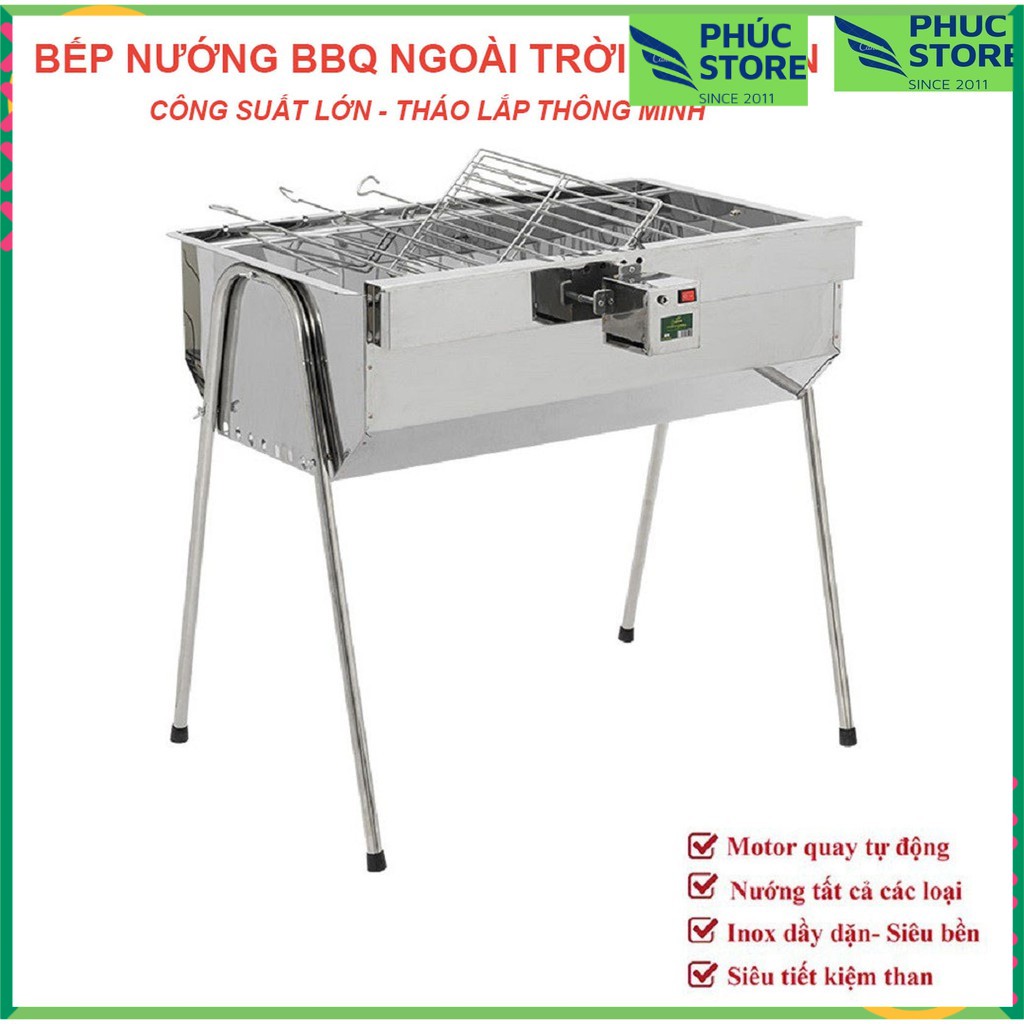 Bếp nướng BBQ ngoài trời Big Oven. Công suất lớn, Thiết kế thông minh gọn gàng, Motor V5 cải tiến tự xoay mạnh mẽ bền bỉ