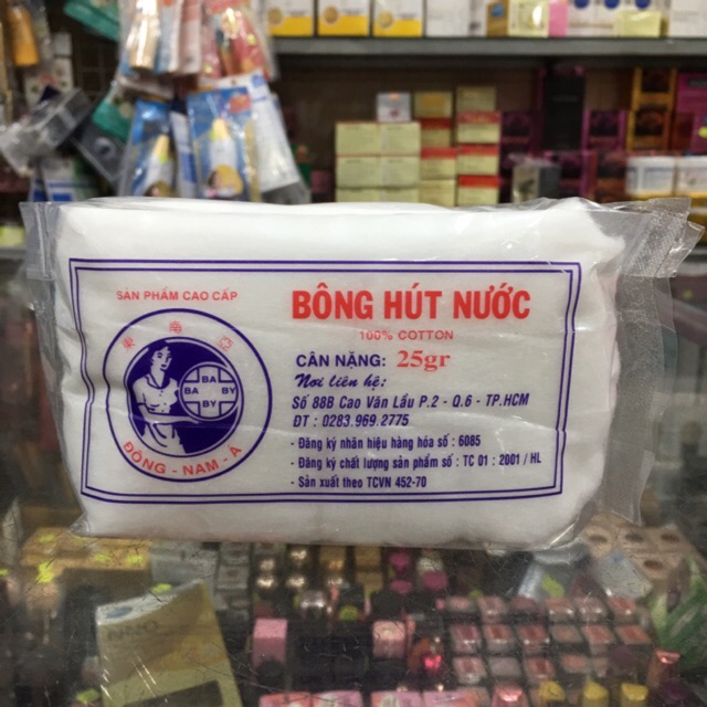 Bông hút nước 100% cotton 25g