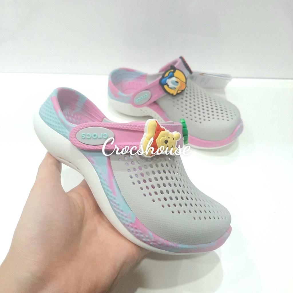 (Tặng jibbitz) Dép sục crocs literide trẻ em nhiều màu cao cấp, dép cross trẻ em mẫu kiểu thứ 2 - crocs house