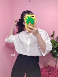 Áo sơ mi trắng tay lỡ dáng thụng