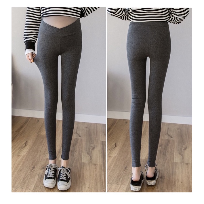 Quần legging bầu cạp V co giãn chất đẹp có chun chỉnh