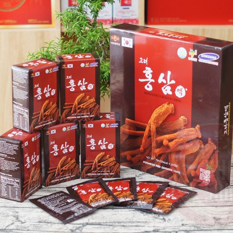 Nước Hồng Sâm Pocheon hộp 30 gói x 70ml chính hãng Hàn Quốc
