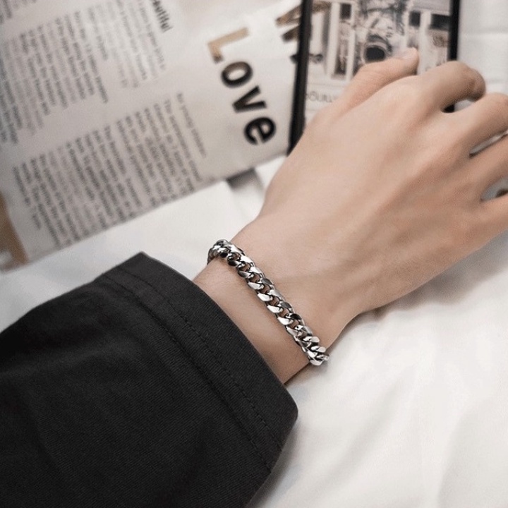 Vòng Tay Nam Cuban TIN Chain Ngầu Dạng Chuỗi - Lắc Tay Cuff Mắt Xích Đẹp Thép Titan.