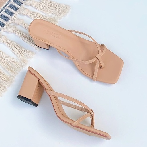 [Siêu rẻ] Guốc Cao Gót Xỏ Ngón Hàn Quốc cao 5cm màu nude _ EM075_G503