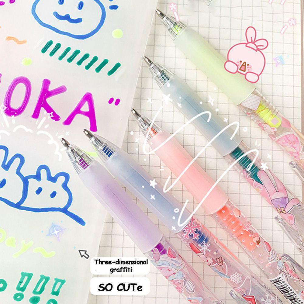 LET Set 12 Bút Gel 3D Dạng Nhấn Nhiều Màu Sắc Đáng Yêu