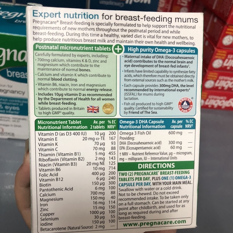 Pregnacare Breast-feeding - Vitamin Tổng Hợp Cho Mẹ Sau Sinh - Giúp mẹ nhiều sữa và bổ sung đầy đủ dưỡng chất cho mẹ