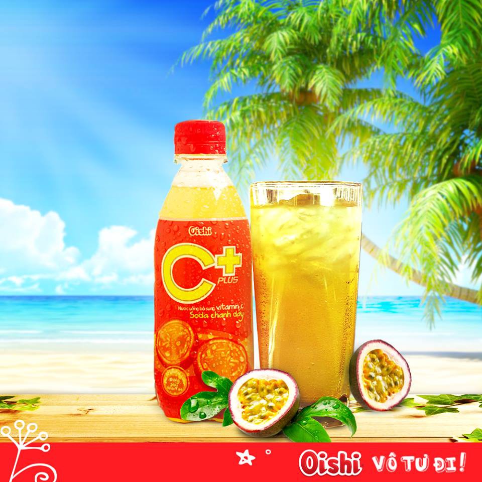 Nước Uống Có Ga Soda Chanh C Plus Oishi ( 24 Chai X 350Ml)