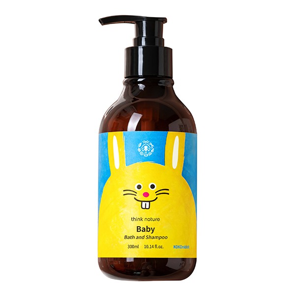 Bộ sản phẩm thơm mát Sữa tắm gội cao cấp Think Nature KOKOrabbit Baby 300ml và khăn ướt KOKOFiT màu hồng